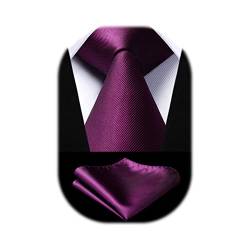 Enlision Violett Seide Krawatte Herren Hochzeit Krawatten und Einstecktuch Set einfarbig in verschiedenen Farben von Enlision