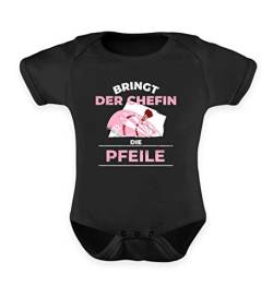 Enomis Bringt der Chefin die Pfeile Dart Trikot - Baby Body -0-6 Monate-Schwarz von Enomis