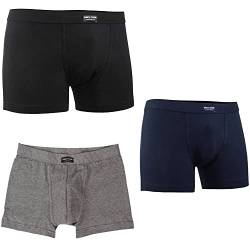 ENRICO COVERI (6 Stück) Herren-Boxershorts, elastische, Blau-Schwarz-Grau, M von Enrico Coveri