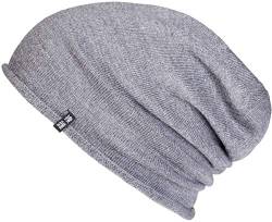 Enter the Complex® Leichte Merino Mütze, Einlagig Gestrickte Slouch Beanie, 100% Merino Wolle, Damen und Herren, Grau von Enter the Complex