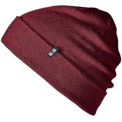 Enter the Complex® Merino Mütze Herren, Beanie Damen, 100% Merino Wolle, Warm und Dünn, Zweilagige Strickmütze, Maroon von Enter the Complex