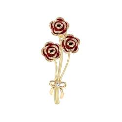 Broschen Und Anstecknadeln Für Damen, Emaille-Anstecknadel, Kamelienstrauß, 4-Farbiges Rosen-Abzeichen, Luxus-Accessoires, Schmuck, Hochzeitskleider Oder Abendkleider, Anzüge, Rd, Wie Abg von Entwicklt