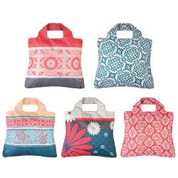 Envirosax Wiederverwendbare Einkaufstaschen - Set mit 5 Sonnenkuss-Designs, umweltfreundlich, faltbar, Einkaufstasche, P, Einheitsgröße von Envirosax