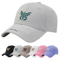 Enwokran Baseballkappe Herren, Unisex Einstellbare Freizeit Mütze Stickerei Trucker Hut Verstellbare Sonnenhut Sport Reisen Draußen Sonnenschutz Hüte Baseball Cap (Grau) von Enwokran