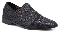 SPK04 Herren Vintage Glitzer Kleid Loafers Slip On Schuhe Klassische Smoking Kleid Schuhe, Schwarz (schwarz), 40 EU von Enzo Romeo