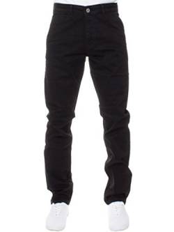 Enzo Herren Designer Mode Chino Stretch Hautenge Jeans Hose alle Größen - Schwarz, 34W x 32L von Enzo