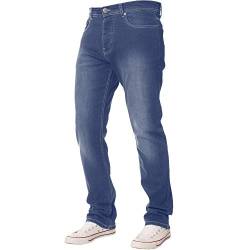 Enzo Herren Straight Leg Jeanshose Blau blau Gr. 44W x 30L, hellblau von Enzo