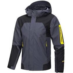 Eocicvvi Übergangsjacke Softshelljacke Herren Outdoorjacke Winddicht Atmungsaktiv Funktionsjacke mit Abtrennbarer Kapuze Freizeitjacke(Grau,M) von Eocicvvi