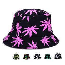 Eohak Faltbare Marihuana Cannabis Unkraut Eimer Blatt Hüte für Damen Einheitsgröße Rosa von Eohak