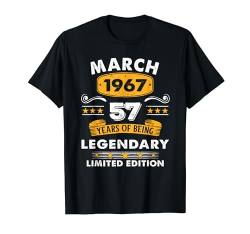 57 Years Old Legend Since March 1967 57th Birthday Gifts T-Shirt von Epic Birthday Gifts BoredMink