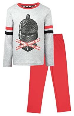 Fortnite Schlafanzug Langer Pyjama Jungen (Grau-Rot, 128) von Epic Games