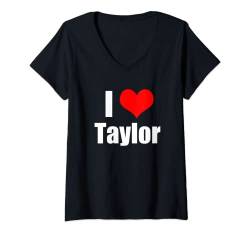 Damen I Love Taylor T-Shirt T-Shirt mit V-Ausschnitt von Epic Love Designs