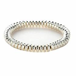 Epinki 8mm Naturstein Armband für Damen & Herren, Stretch Perlen Armbänder, Tolle Geschenkidee, 19CM (Silber) von Epinki