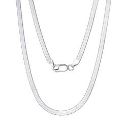 Epinki 925 Silberkette, Klassiker 4.5MM Breit Schlangenkette Anhänger Halskette Sterling Silber 925er, Kette Frau Geschenk, Silber, 50CM von Epinki