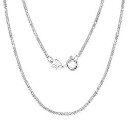 Epinki 925 Silberkette Damen mit Anhänger, 1.2mm Weizenkette Halskette Anhänger S925 Sterling Silber, Frau Ketten, Silber, 55CM von Epinki