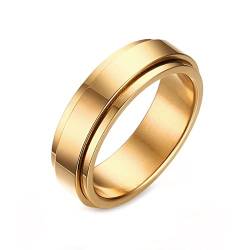 Epinki Anxiety Ring, Spinner Ring für Damen Herren Drehbarer Edelstahl Anxiety Ring 6mm Spinner Ringe Trinity Ring Anti Stress Ring für Frauen Männer, Gr.67 (21.3) von Epinki