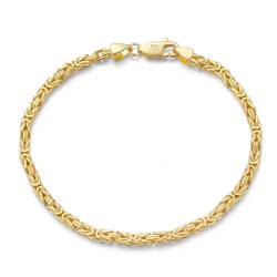 Epinki Armbänder 925, Klassiker 2.5MM Byzantine Kette Freundschaftsarmbänder Armreifen 925er Silber, Armband Damen, Gold, 20CM von Epinki