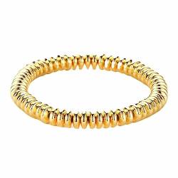 Epinki Armband für Damen & Herren, 8mm Naturstein Stretch Perlen Armbänder - Geschenk für Männer aus echten Natursteinen, 19CM (Gold) von Epinki