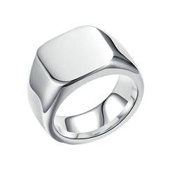 Epinki Ehering Herren 8MM, Silber Band Ringe Eheringe Quadrat Poliert Edelstahl Ringe für Männer, Gr.52 (16.6) von Epinki