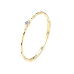 Epinki Gold 9K 375 Ring, Klassiker Trauringe mit Moissanit Ovalschliff, Gelbgold Au375 Eheringe Damen Echtschmuck, Individuelle Größen von Epinki