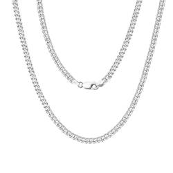 Epinki Halskette 925 Damen, 2.5mm Zopfkette Anhänger Halskette Sterling 925 Silber, Kette Damen, Silber, 50CM von Epinki