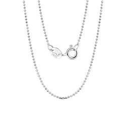 Epinki Halskette 925 Silber Damen, 1.2mm Bead Kette Halskette Anhänger Sterling S925 Silber, Kette Damen Jahrestag, Silber, 50CM von Epinki