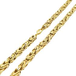 Epinki Kette Edelstahl Männer 50 cm, Herren Byzantine Königskette Gold Edelstahl Halskette Ohne Anhänger Breit 6MM Freundschaftskette Hip Hop von Epinki