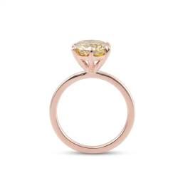 Epinki Ring Au750 Rose Gold, Solitärring Freundschaftsringe mit Moissanit 3ct Gelb Ovalschliff, 18K Gold Eheringe Trauringe Damen Echt Gold Schmuck, Individuelle Größen von Epinki