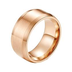 Epinki Ring Verlobung Herren 10MM, Rose Gold Eheringe Herrenringe Simple Matt Gebürstet Edelstahl Ringe Mann, Gr.57 (18.1) von Epinki