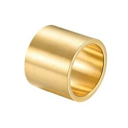 Epinki Ring Verlobung Herren 19MM, Gebürstet Breiter Ehering Herrenring, Edelstahl Ringe Gold für Männer, Größe 70 (22.3) von Epinki