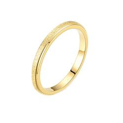 Epinki Ringe Männer 2MM, Gold Damenring Pärchenring Matt Edelstahl Ringe Frau, Größe 70 (22.3) von Epinki