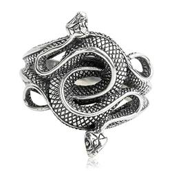 Epinki Ringe Sterling Silber 925er, Schlange Form Hochzeitsringe Mann für Herren, Gothic Ring, Gr.60 (19.1), Echtsilber von Epinki