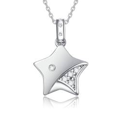 Epinki Schmuck Halsketten Damen Schmuck, Stern Anhänger Kette Frau Geschenk mit Zirkonia Rund, Silber Halskette von Epinki