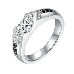 Epinki Sterling Silber 925 Ring, Klassiker Bohrer Reihe Stein Hochzeitsband mit Moissanit 1ct Oval Form, Trauringe Freundschaftsringe Sterlingsilber Damen Echt Gold, Individuelle Größen von Epinki