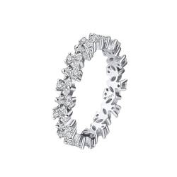 Epinki Sterlingsilber 925 Ohrringe Glitzer, Quaste Anhänger Ohrringe Damen Nickelfrei mit Zirkonia, Sterling Ohrringe Stecker Sterling Silber für Damen, Silber von Epinki