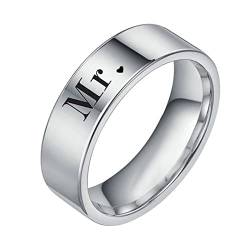 Epinki Verlobung Ring Mann 6MM, Silber Bandring Eheringe Simple Edelstahl Ringe für Mann, Größe 60 (19.1) von Epinki
