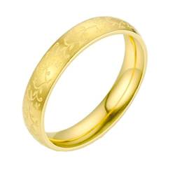 Epinki Verlobungsring 4MM, Gold Ring Pärchen Vintage Blumen Edelstahl Ringe für Mann, Größe 54 (17.2) von Epinki