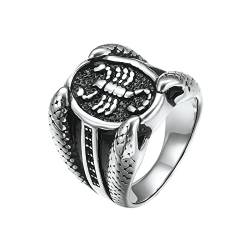 Epinki Verlobungsringe 20MM, Silber Pärchenring Ehering Skorpion Schlange Edelstahl Ringe Mann, Gr.62 (19.7) von Epinki