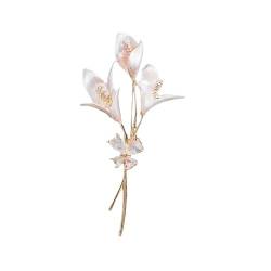 Rosa Lilien Bouquet Brosche Blumennadeln Mode Einfachheit Anzüge Strickjacken Korsagen Accessoires, / von Epitome