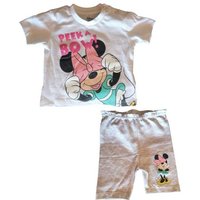 EplusM Shirt & Hose Baby Set kurzes Shirt mit Hose, Minnie Mouse "Peek a Bow!", weiß (Set, 2-tlg) von EplusM