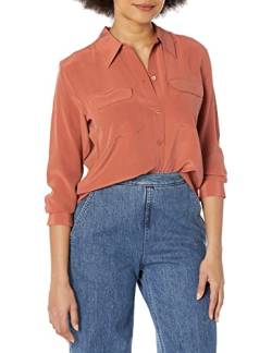 Equipment Damen Slim Signature Top Bluse, Tonfarben (Baked Clay), Mittel von Equipment