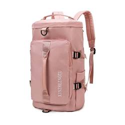 Ergocar Leichtes Wasserdichtes Wanderrucksack Damen Reisetasche, Mit Schuhbeutel Herren Rucksack Trekkingrucksack Reiserucksack Outdoorrucksack Sporttasche Weichgepäck, Rosa von Ergocar