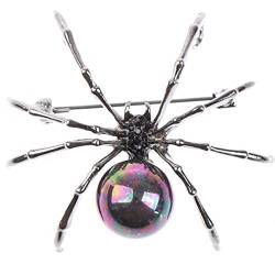 Halloween Schwarze Spinnenbrosche Stifte Punk Perle Strass Gothic Spider Insekt Brosche Stift Juwely Für Frauen Männer von Ericetion