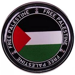 Palästina Flagge Brosche Pin, free Palästina" Emaille Brosche Pins Runden Palästinensische Nationalflagge Revers Pin Badge Emaille Shirt Bag Accessoire von Ericetion