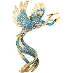 Vintage Phoenix Brosche Pin - Kristall Emaille Elegant Bankett Modebirdstift Für Kleidungszubehör von Ericetion