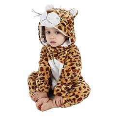 Baby Tier Kostüm-Unisex Baby Winter Herbst Flanell Cartoon Mit Kapuze Overall Kleinkind Cosplay Overall Warme Kleidung (leopard,Tag 70) von Erichman