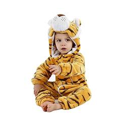 Baby Tier Kostüm-Unisex Baby Winter Herbst Flanell Cartoon Mit Kapuze Overall Kleinkind Cosplay Overall Warme Kleidung (tiger,Tag 90) von Erichman