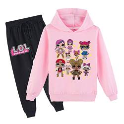 Erichman Frühling Herbst Nette Mädchen Pullover Sweatshirt Anzug Trainingsanzug Sets Hoodie und Jogginghose Anzug für Kinder (Pink,Tag 110) von Erichman