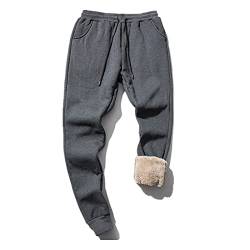 Erichman Männer Winter Fleece Hosen Sherpa Gefüttert Jogginghose Aktive Sherpa Gefüttert Sweatpant Jogger Hosen (Dark Gray C,L,L) von Erichman