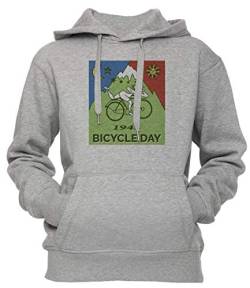 Bicycle Day T-Shirt - 1943 Vintage (Albert Hofmann LSD) Unisex Herren Damen Kapuzenpullover Sweatshirt Pullover Grau Größe M Men's Women's Hoodie Sweatshirt Grey Medium Size M von Erido